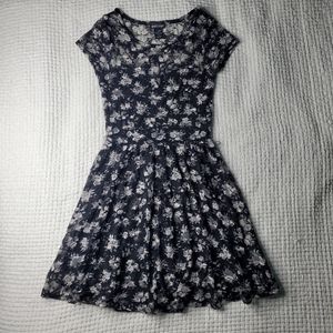 Wet Seal Black & White Floral Lace Dress SMALL